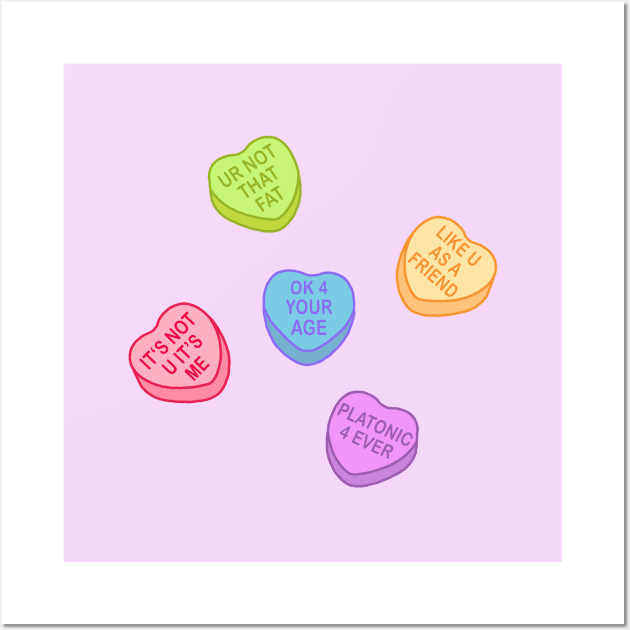 onversation Hearts - Disfuctional Sticker Pack - Valentines Day Wall Art by NOSSIKKO